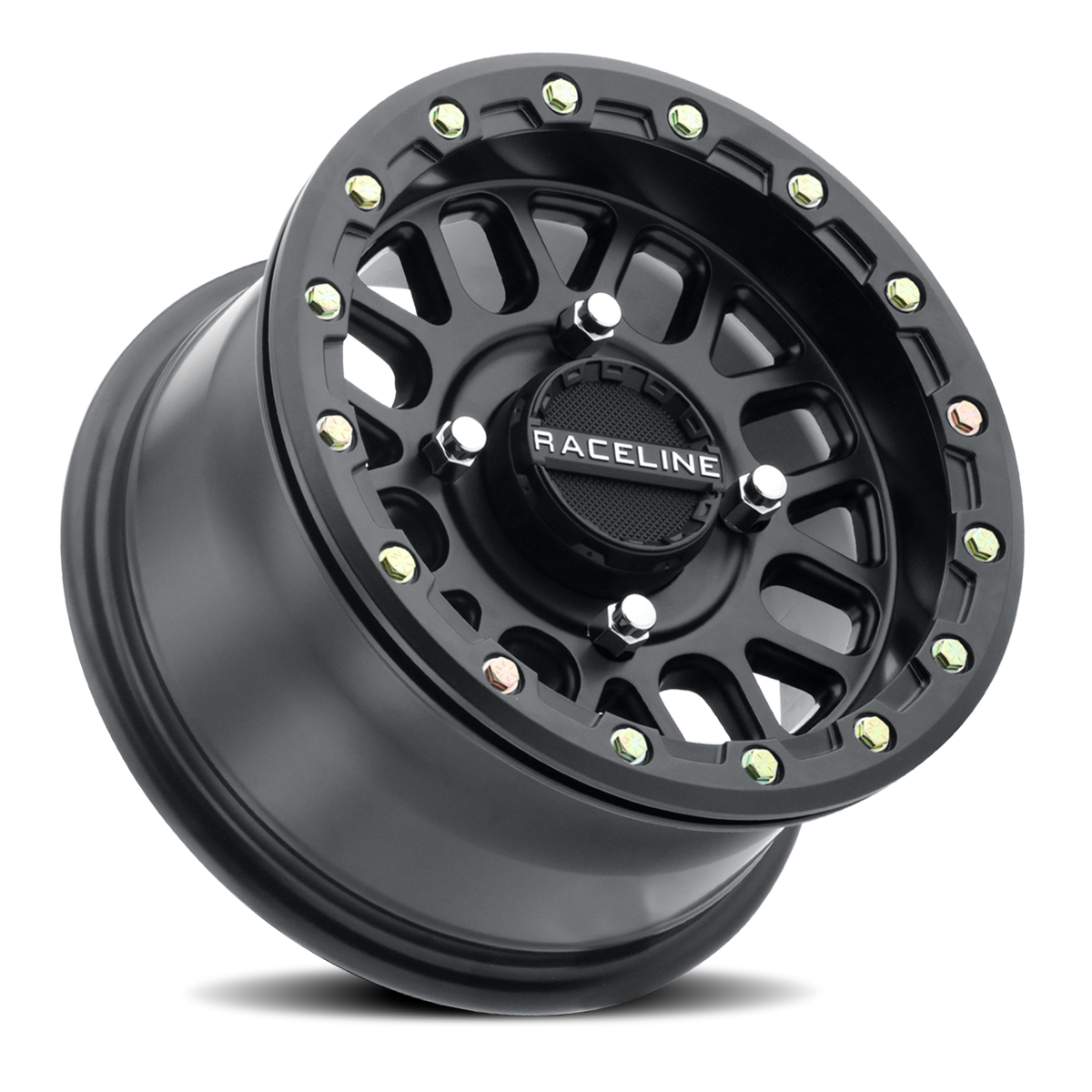 Aluminum Wheels 14x7 Podium Beadlock UTV A93B Satin Black Raceline Wheels
