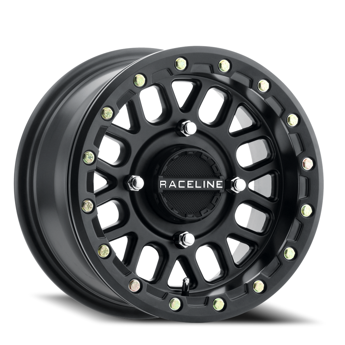Aluminum Wheels 15x6 Podium Beadlock UTV A93B Satin Black Raceline Wheels