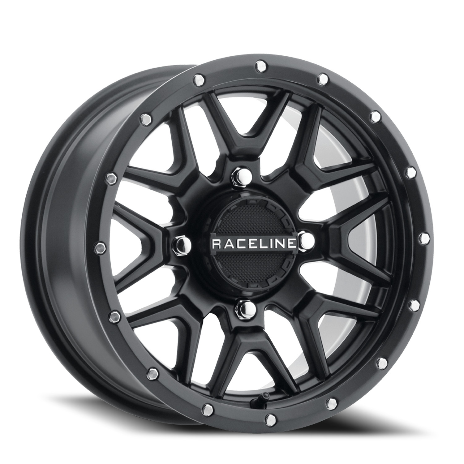 Aluminum Wheels 14x7 Krank Simulated Beadlock UTV A94B Satin Black Raceline Wheels