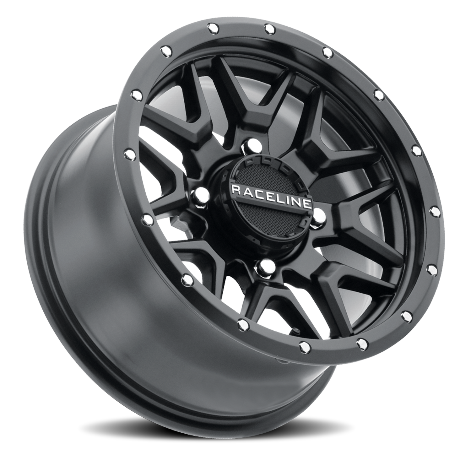 Aluminum Wheels 14x7 Krank Simulated Beadlock UTV A94B Satin Black Raceline Wheels