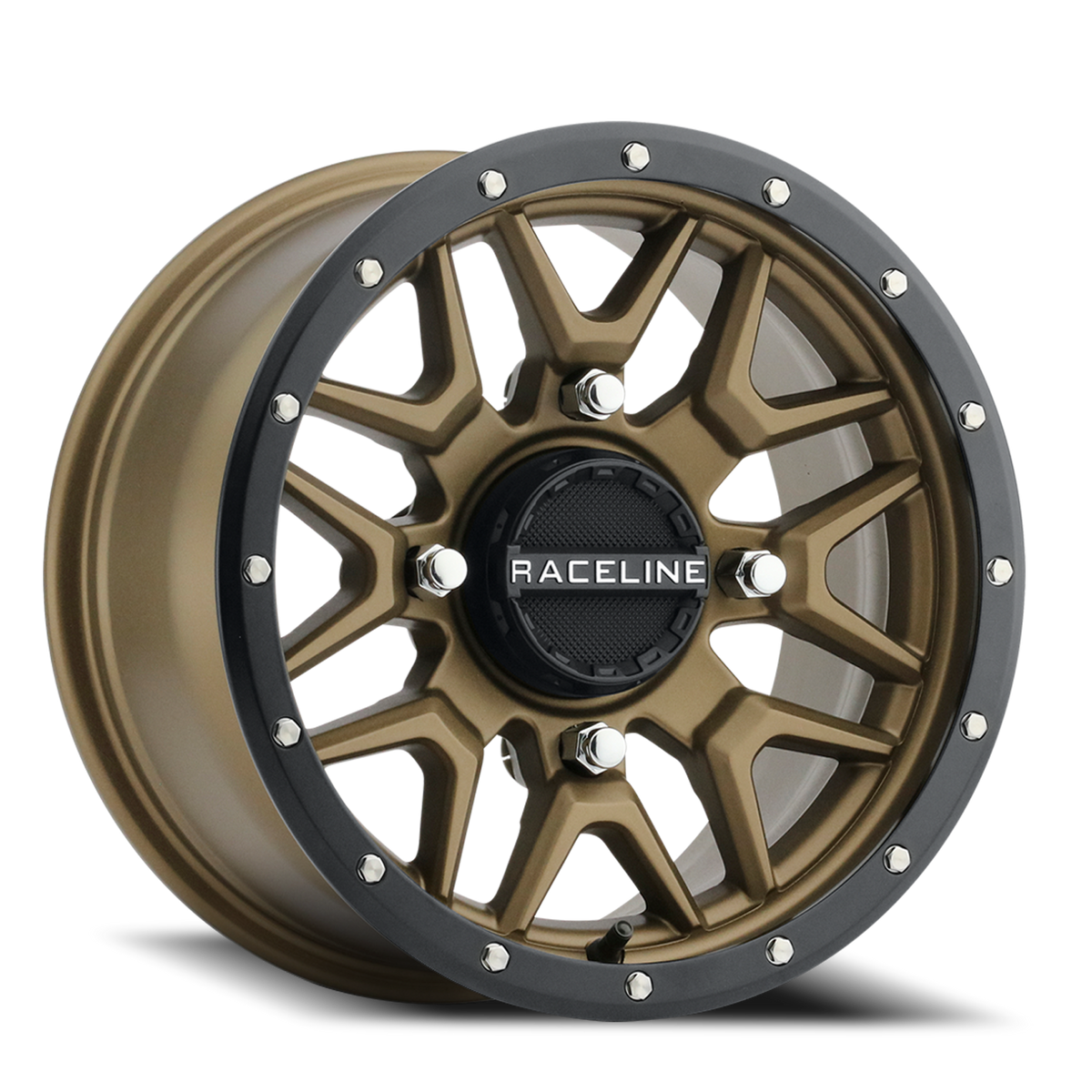 Aluminum Wheels 14x7 Krank Simulated Beadlock UTV A94BZ Satin Bronze Raceline Wheels