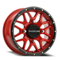 Aluminum Wheels 15x7 Krank Simulated Beadlock UTV A94R Red Raceline Wheels