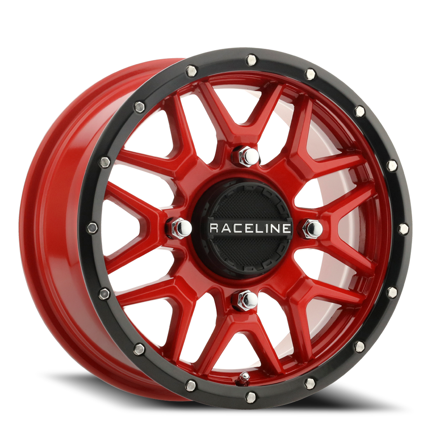 Aluminum Wheels 15x7 Krank Simulated Beadlock UTV A94R Red Raceline Wheels
