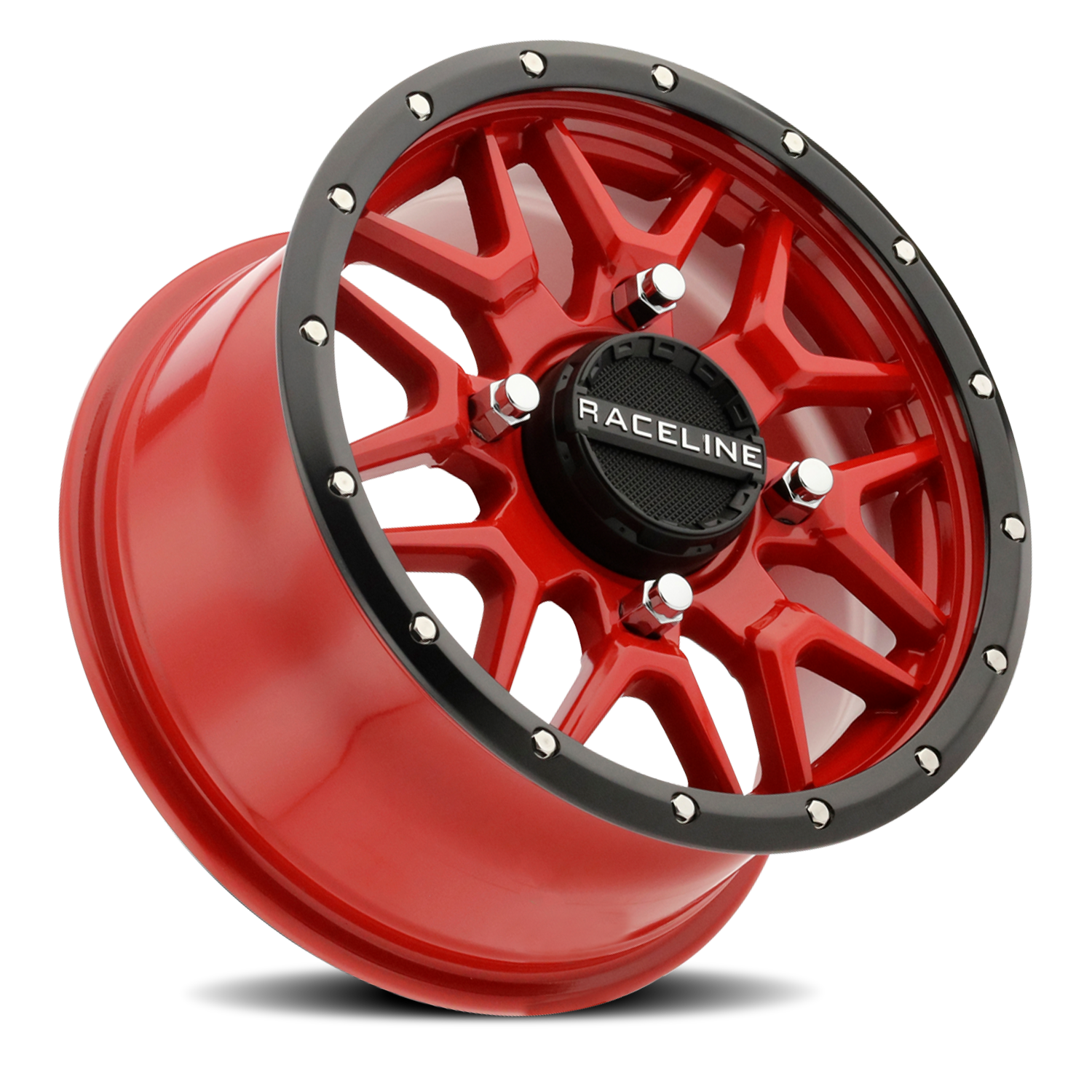 Aluminum Wheels 15x7 Krank Simulated Beadlock UTV A94R Red Raceline Wheels