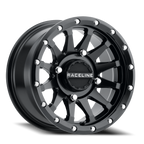 Aluminum Wheels 14x7 Trophy Simulated Beadlock UTV A95B Satin Black Milled Raceline Wheels