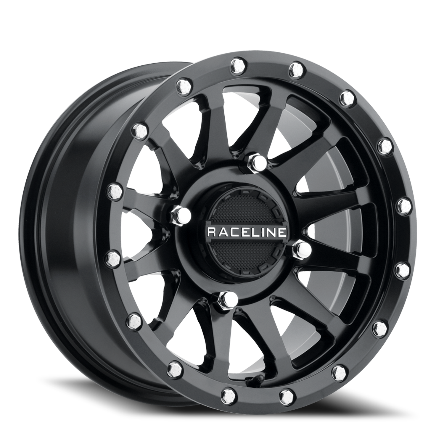Aluminum Wheels 14x7 Trophy Simulated Beadlock UTV A95B Satin Black Milled Raceline Wheels