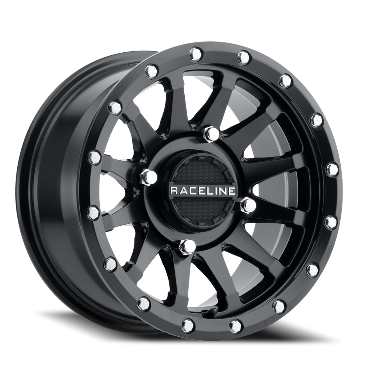 Aluminum Wheels 17x7 Trophy Simulated Beadlock UTV A95B Satin Black Milled Raceline Wheels