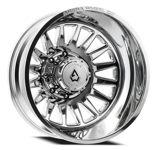 24x8.25 ARENA A110 DUALLY RIVAL REAR MILLED AND POLISHED Wheel 8x200 (-222mm)