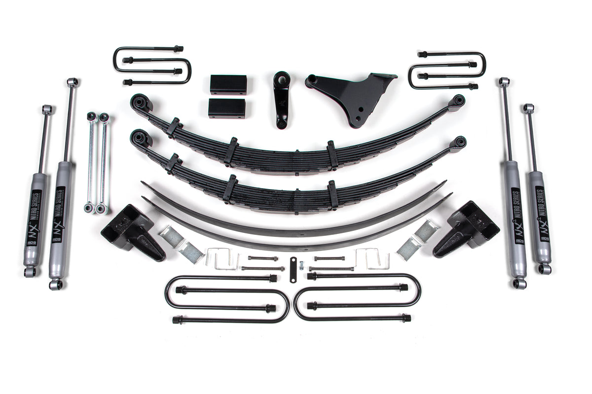 6 Inch Lift Kit Ford F250/F350 Super Duty 99-04 4WD Radius U Bolt Block Kit Without Factory Overload BDS Suspension