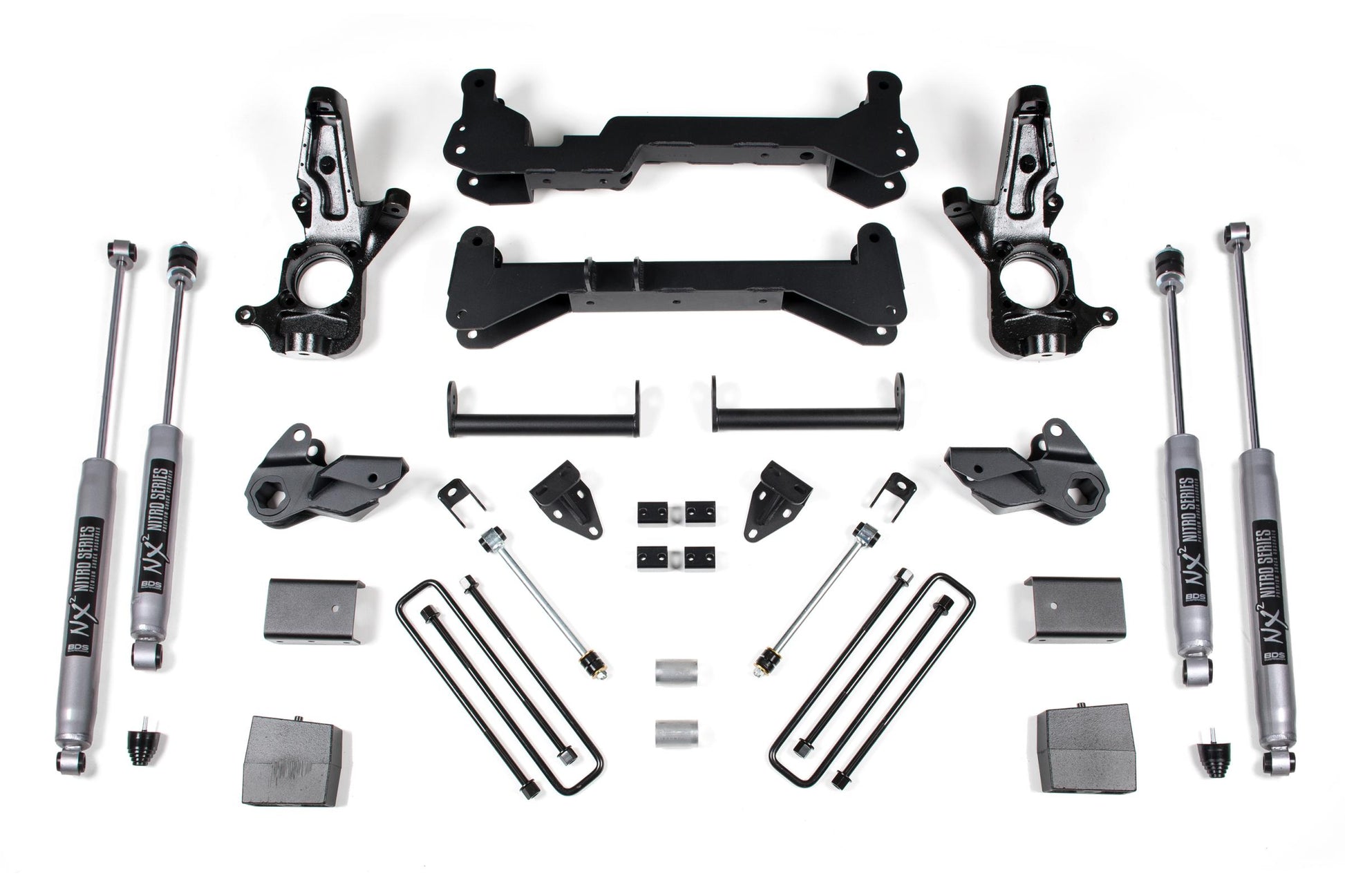 7 Inch Lift Kit Silverado/Sierra 2500HD 01-10 2WD Carrier Above Crossmember W/ Fox 2.0 Performance Shocks