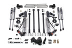 4 Inch Lift Kit w/ 4-Link FOX 2.5 Performance Elite Coil-Over Conversion Ford F250/F350 Super Duty 17-19 4WD Diesel 5 Inch Block 2 Leaf Main Fox 2.0 Performance Shocks