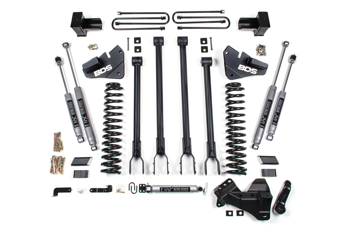 5 Inch Lift Kit w/ 4-Link Ford F250/F350 Super Duty 20-22 4WD Gas 4 Inch Block BDS Suspension