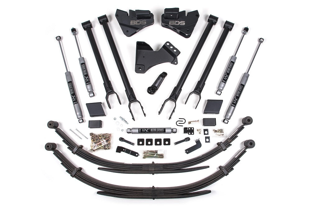 5 Inch Lift Kit w/ 4-Link Ford F250/F350 Super Duty 20-22 4WD Gas Leaf Springs BDS Suspension