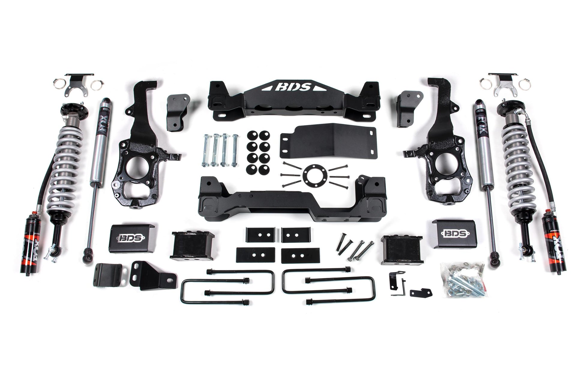6 Inch Lift Kit FOX 2.5 Performance Elite Coil-Over Ford F150 21-25 4WD 5 Inch Block Fox 2.0 Performance Elite Shocks
