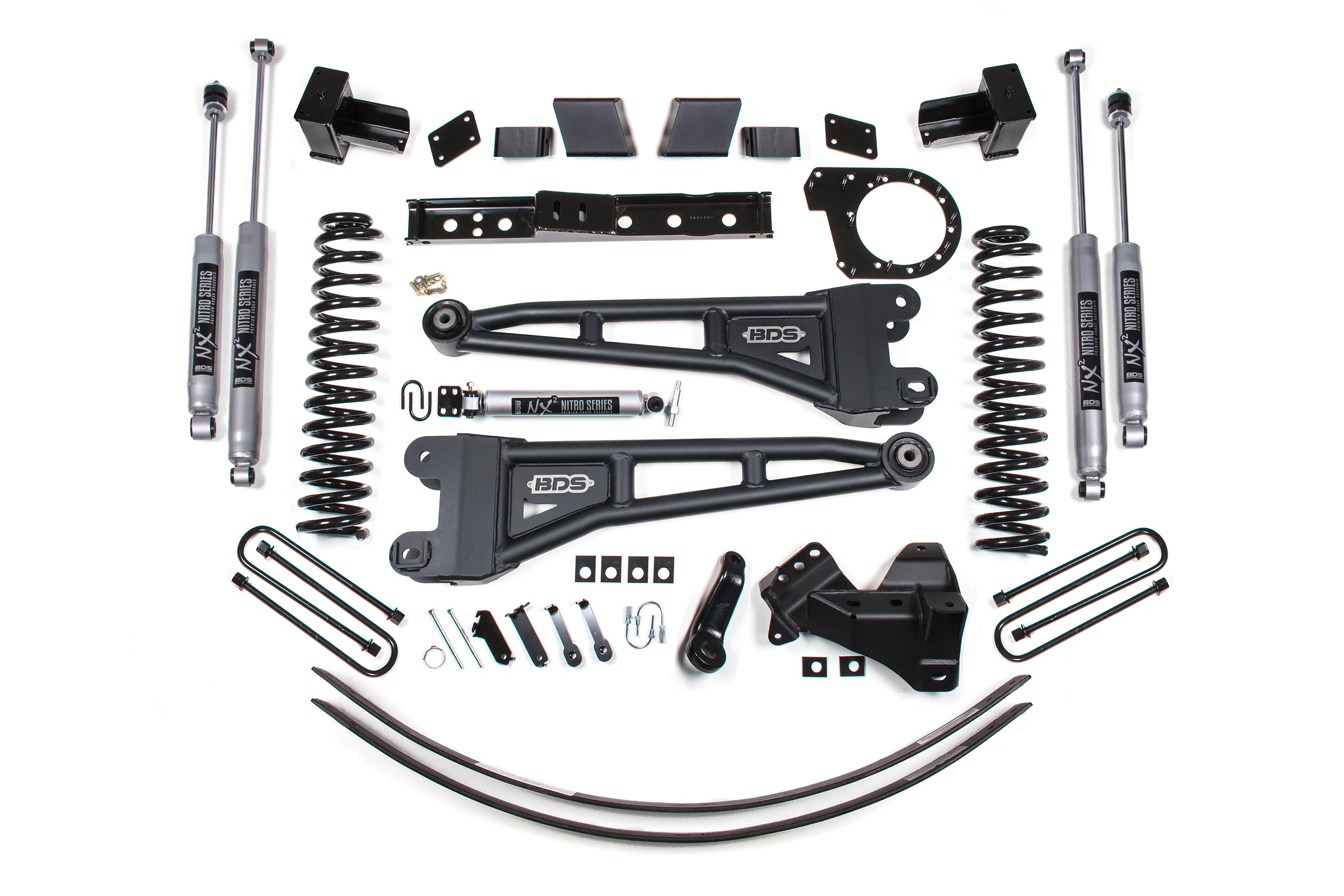 6 Inch Lift Kit w/ Radius Arm Ford F250/F350 Super Duty 17-19 4WD Diesel 5 Inch Block 2 Leaf Main BDS Suspension
