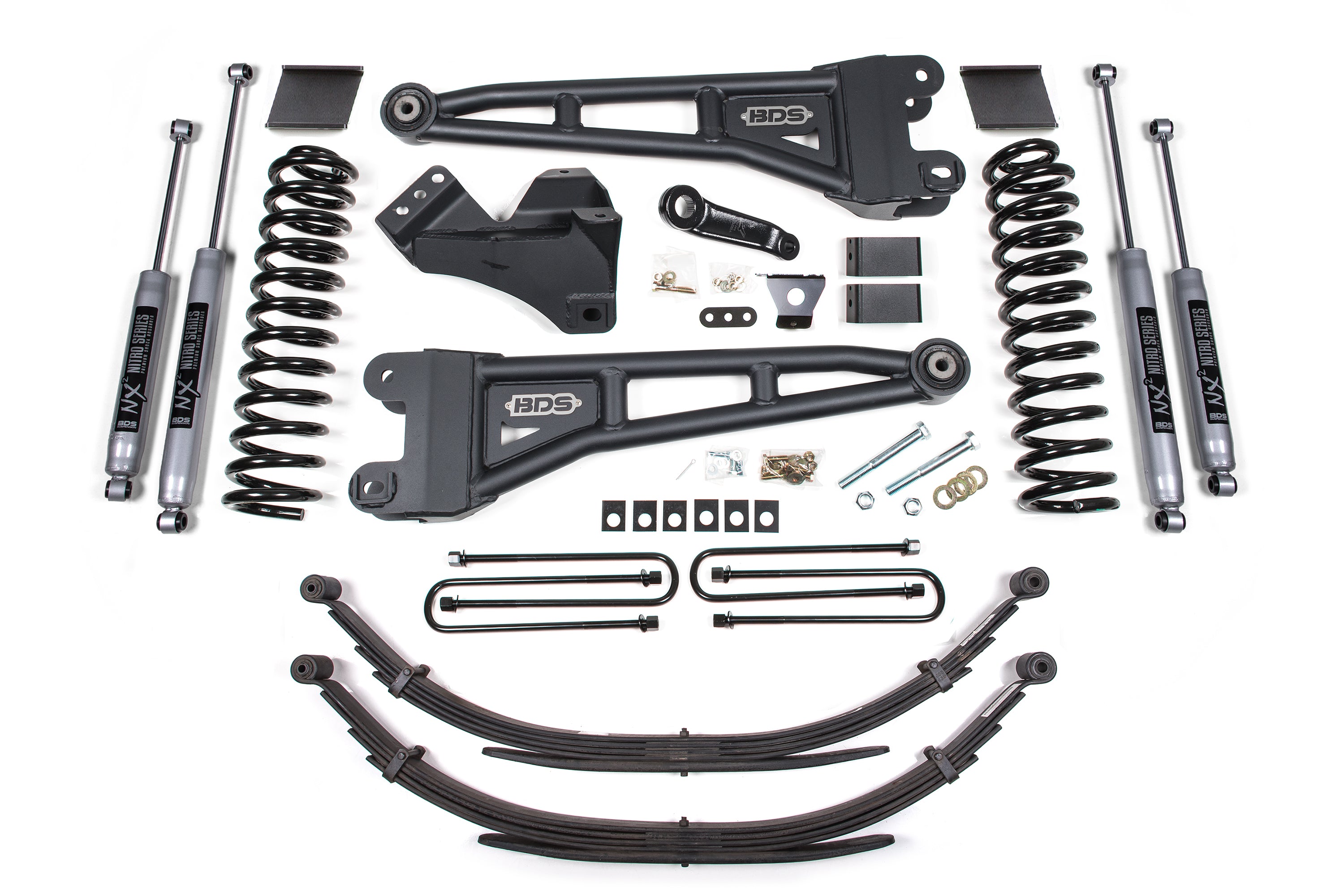 6 Inch Lift Kit w/ Radius Arm Ford F250/F350 Super Duty 11-16 4WD Gas 3 Inch Rear Blocks BDS Suspension