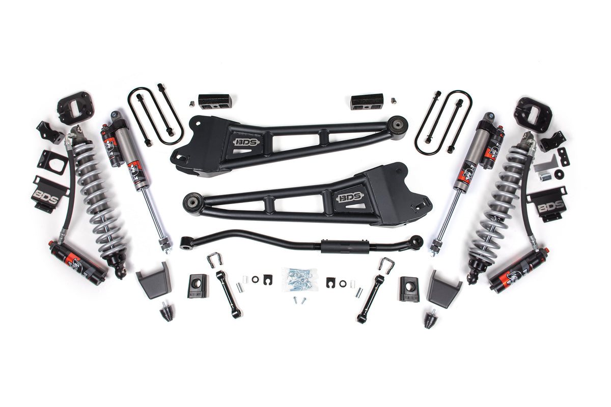13-18 Ram 3500 4WD 3 Inch Radius Arm Suspension Lift Kit, 2 Inch Rear, Block, Diesel - Fox 2.5 Performance Elite Series C/O Front, Fox 2.5 Performance Elite Series Rear BDS Suspension