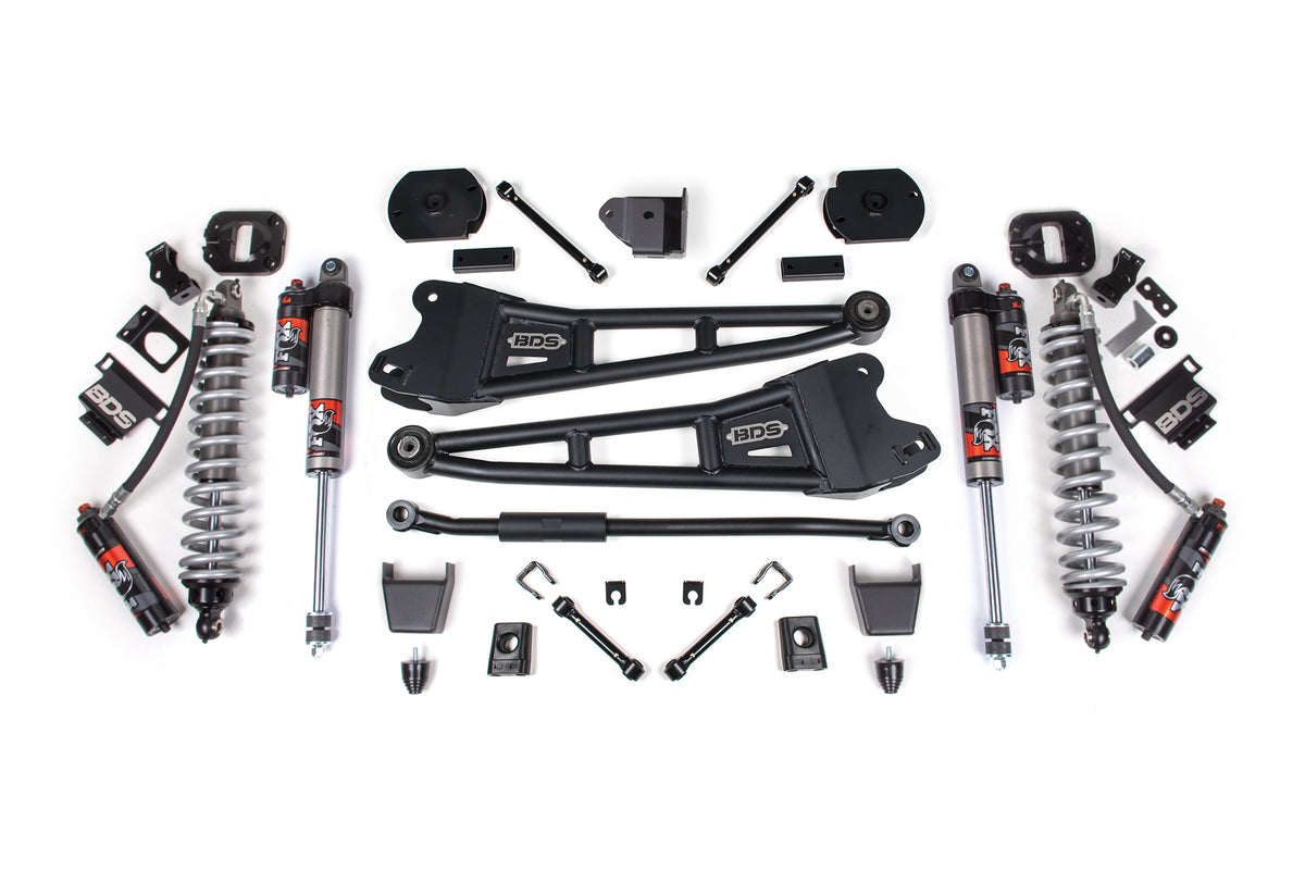 14-18/ 2025-2026 Ram 2500 4WD 3 Inch Radius Arm Suspension Lift Kit, 1.25 Inch Rear, Coil Spacer, Diesel - Fox 2.5 Performance Elite Series C/O Front, Fox 2.5 Performance Elite Series Rear BDS Suspension