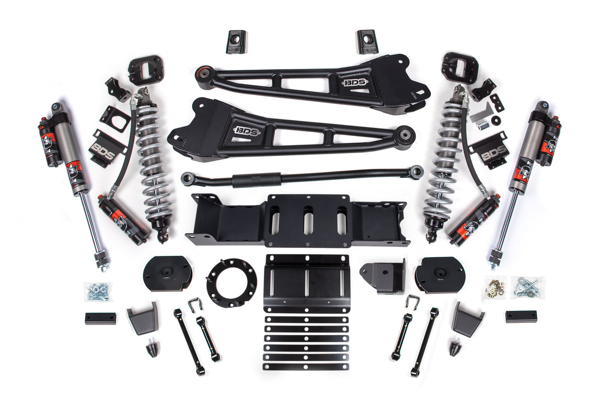 19-25 Ram 2500 4WD 3 Inch Radius Arm Suspension Lift Kit, 1.25 Inch Rear, Coil Spacer, Diesel - Fox 2.5 Performance Elite Series C/O Front, Fox 2.5 Performance Elite Series Rear BDS Suspension