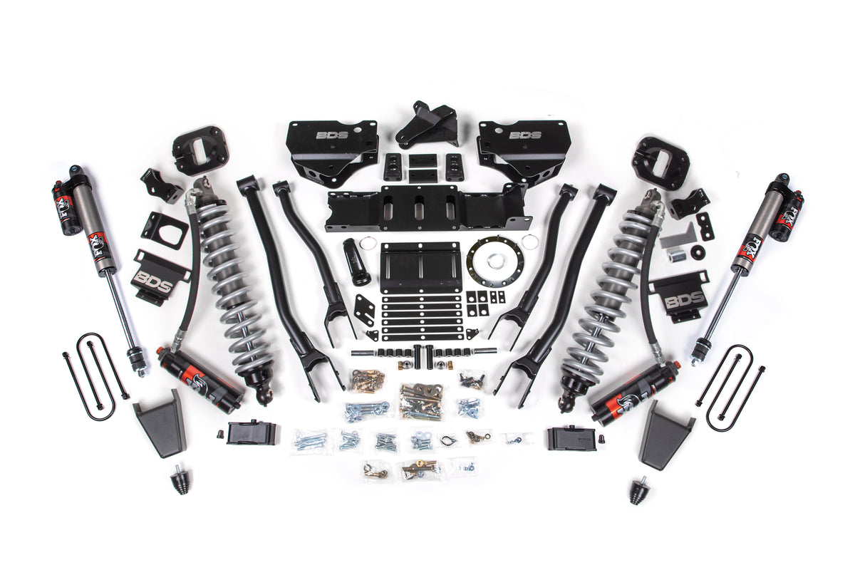 19-24 Ram 3500 4WD 4 Inch 4-Link Suspension Lift Kit, 2 Inch Rear, Block w/o Overload, 8 Bolt Diesel - Fox 2.5 Performance Elite Series C/O Front, Fox 2.5 Performance Elite Series Rear BDS Suspension