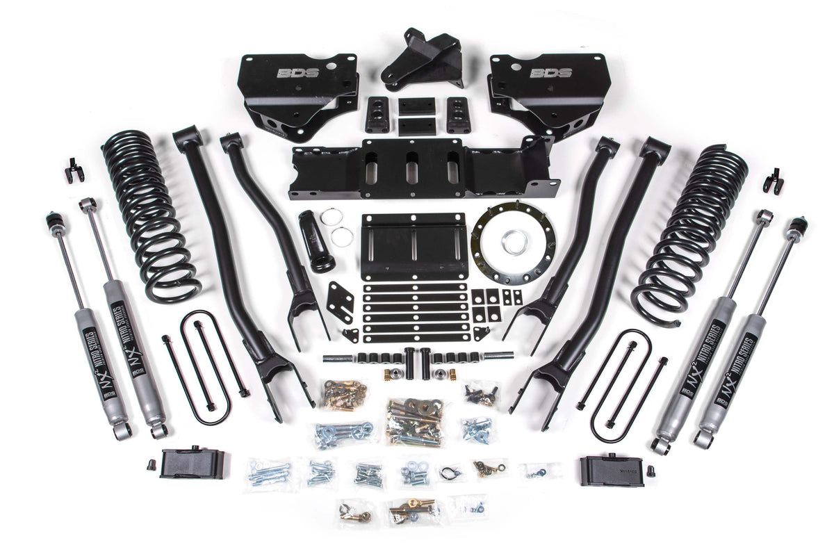 19-23 Ram 3500 4 Inch 4-Link Diesel - 2 Inch Rear Block w/ overload - 8 Bolt T-Case - Fox Shocks BDS Suspension