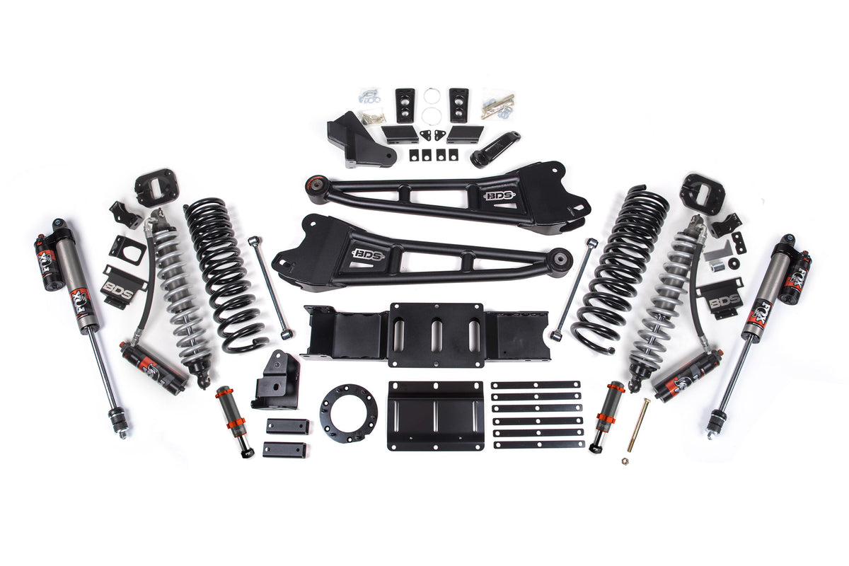 19-24 Ram 2500 4WD 6 Inch Radius Arm Suspension Lift Kit, 4.5 Inch Rear, Coil Spring, Diesel - Fox 2.5 Performance Elite Series C/O Front, FOX 2.0 Front Bump, Fox 2.5 Performance Elite Series Rear BDS Suspension
