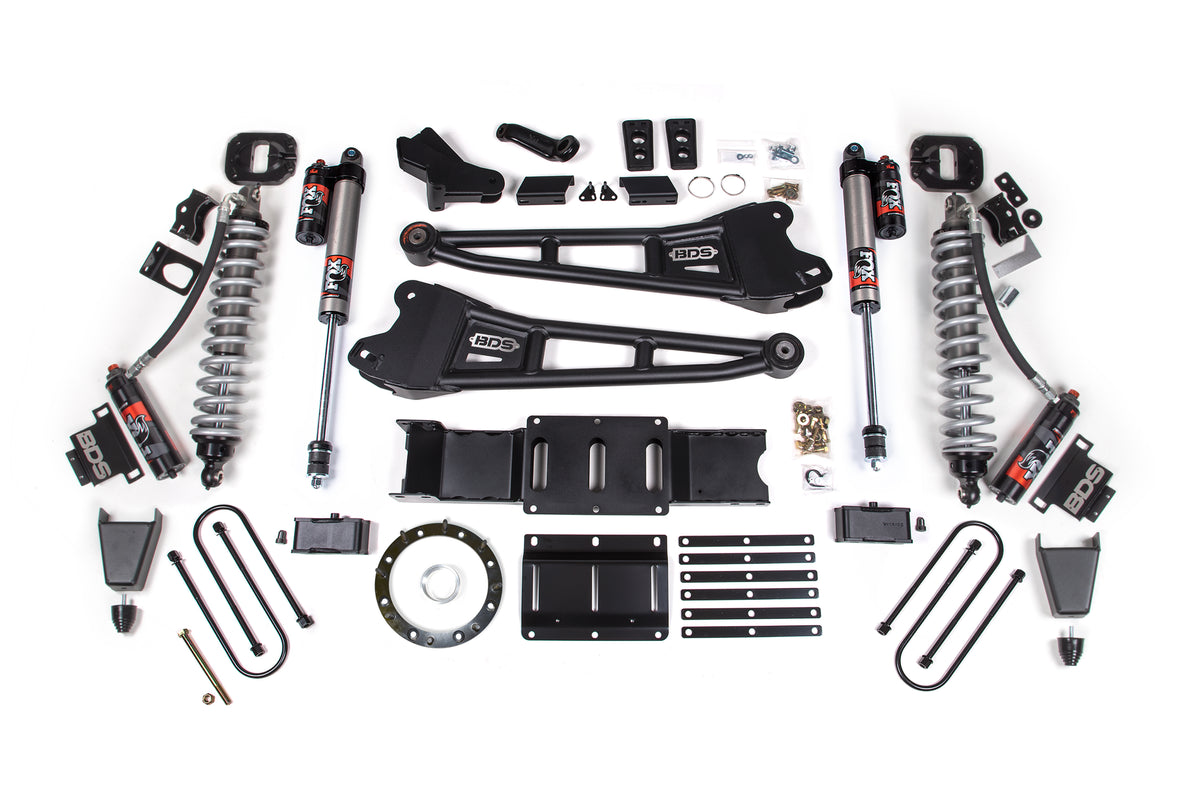 19-24 Ram 3500 4WD 6 Inch Radius Arm Suspension Lift Kit, 5 Inch Rear, Block w/o Overload, 8 Bolt Diesel - Fox 2.5 Performance Elite Series C/O Front, Fox 2.5 Performance Elite Series Rear BDS Suspension