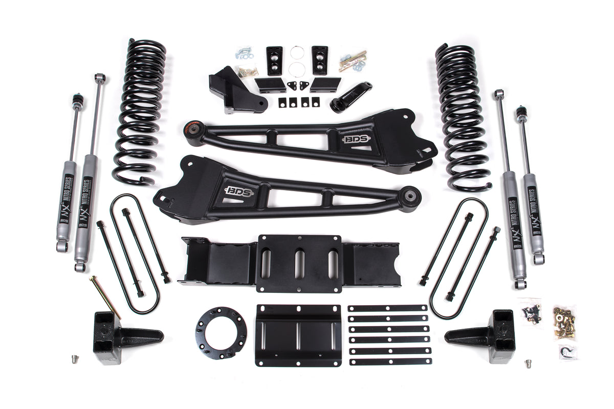 6 Inch Lift Kit w/ Radius Arm Ram 3500 19-24 4WD Diesel With Factory Rear Overload Leaf 8 Bolt BDS Suspension