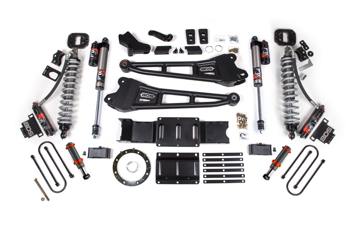 19-24 Ram 3500 4WD 6 Inch Radius Arm Suspension Lift Kit, 5 Inch Rear, Block w/ Overload, 8 Bolt Diesel - Fox 2.5 Performance Elite Series C/O Front, FOX 2.0 Front Bump, Fox 2.5 Performance Elite Series Rear BDS Suspension