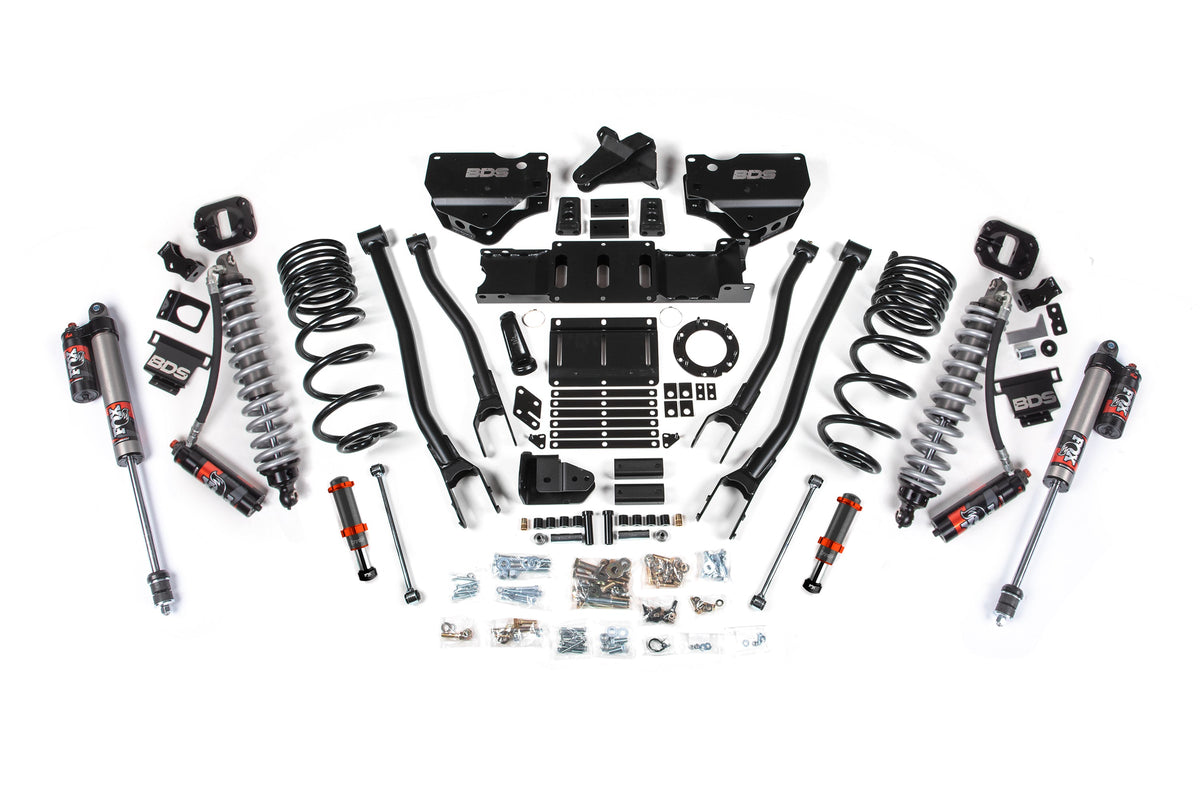 19-24 Ram 2500 4WD 6 Inch 4-Link Suspension Lift Kit, 4.5 Inch Rear, Coil Spring, Diesel - Fox 2.5 Performance Elite Series C/O Front, FOX 2.0 Front Bump, Fox 2.5 Performance Elite Series Rear BDS Suspension