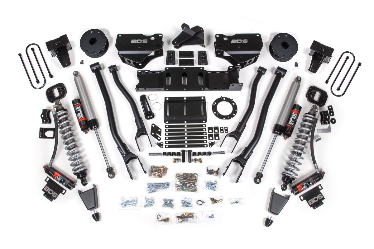 19-24 Ram 3500 4WD 6 Inch 4-Link Suspension Lift Kit, 5 Inch Rear, Block w/o Overload, 6 Bolt Diesel - Fox 2.5 Performance Elite Series C/O Front, FOX 2.0 Front Bump, Fox 2.5 Performance Elite Series Rear BDS Suspension