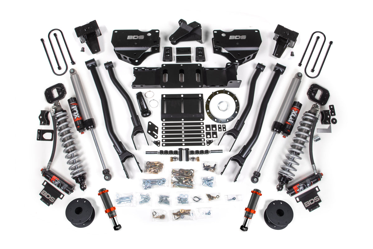 19-24 Ram 3500 4WD 6 Inch 4-Link Suspension Lift Kit, 5 Inch Rear, Block w/ Overload, 8 Bolt Diesel - Fox 2.5 Performance Elite Series C/O Front, FOX 2.0 Front Bump, Fox 2.5 Performance Elite Series Rear BDS Suspension