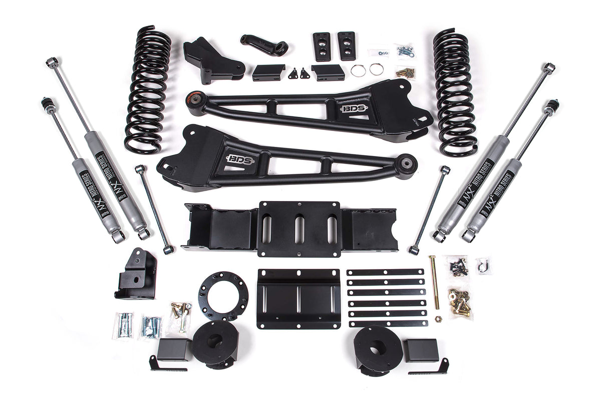 4 Inch Lift Kit w/ Radius Arm Ram 2500 w/ Rear Air Ride 19-24 4WD Diesel BDS Suspension