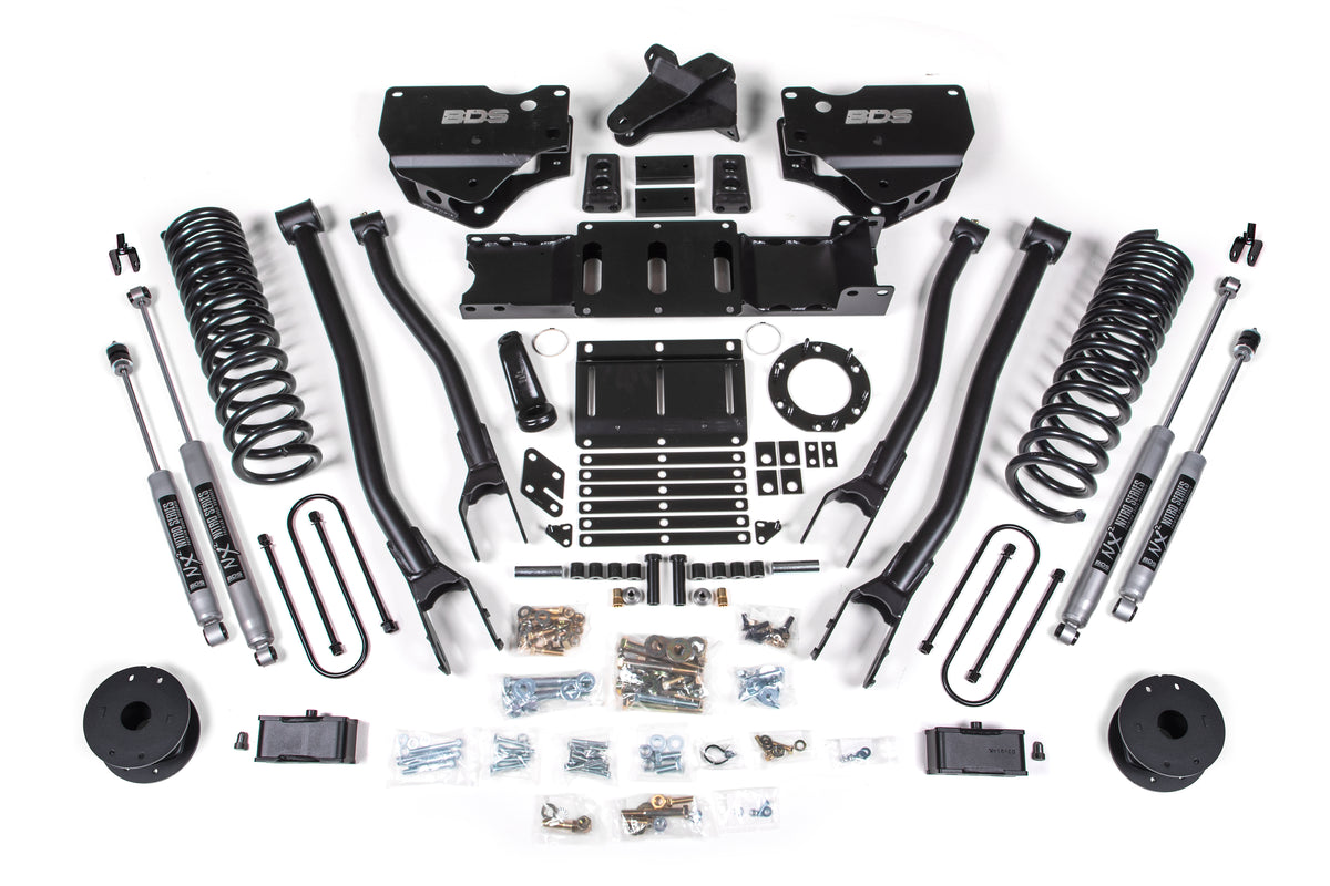 4 Inch Lift Kit w/ 4-Link Ram 3500 w/ Rear Air Ride 19-24 4WD Diesel 8 Bolt BDS Suspension