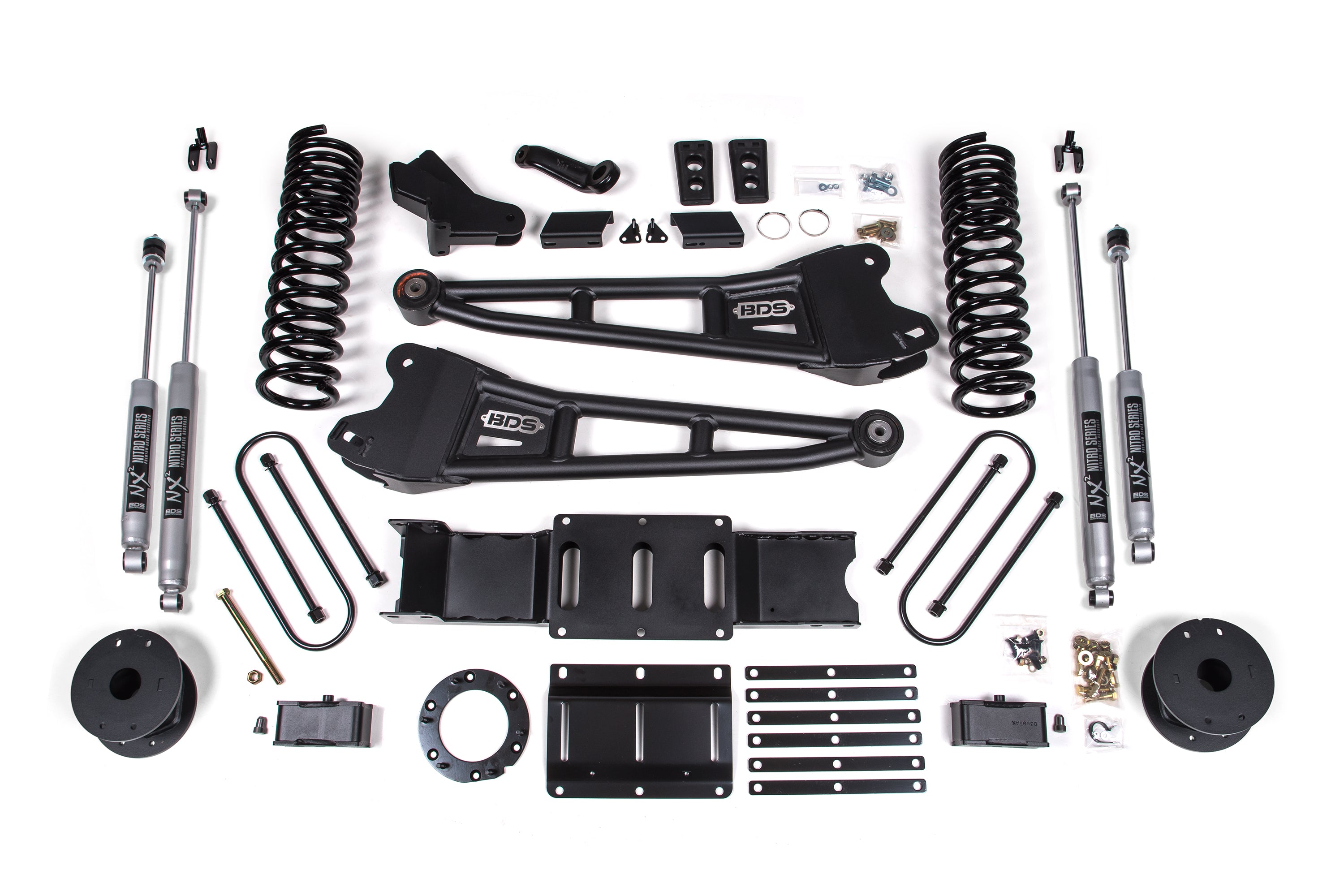 4 Inch Lift Kit w/ Radius Arm Ram 3500 w/ Rear Air Ride 19-24 4WD Gas BDS Suspension