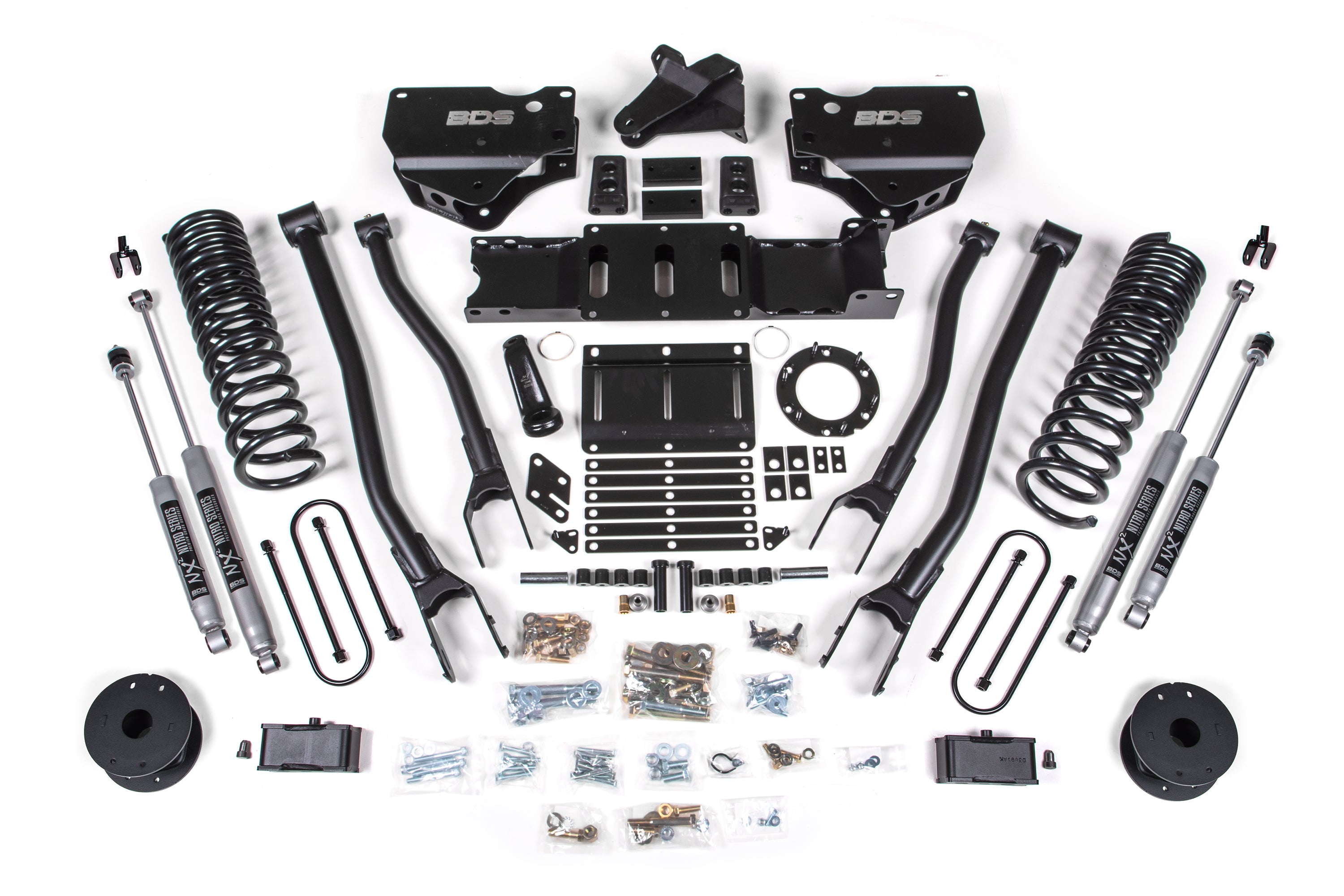 4 Inch Lift Kit w/ 4-Link Ram 3500 w/ Rear Air Ride 19-24 4WD Gas BDS Suspension