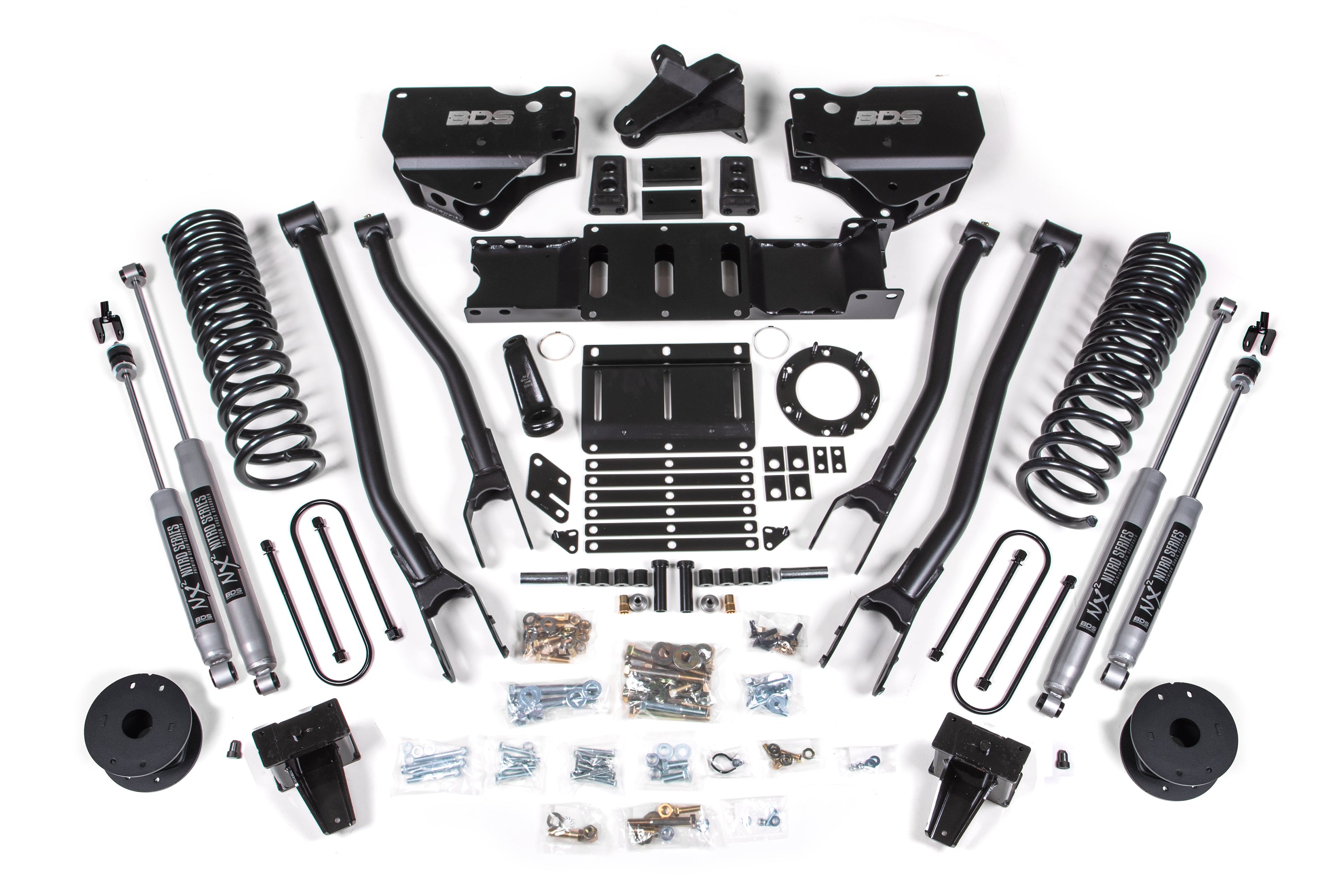 6 Inch Lift Kit w/ 4-Link Ram 3500 w/ Rear Air Ride 19-24 4WD Diesel 8 Bolt BDS Suspension