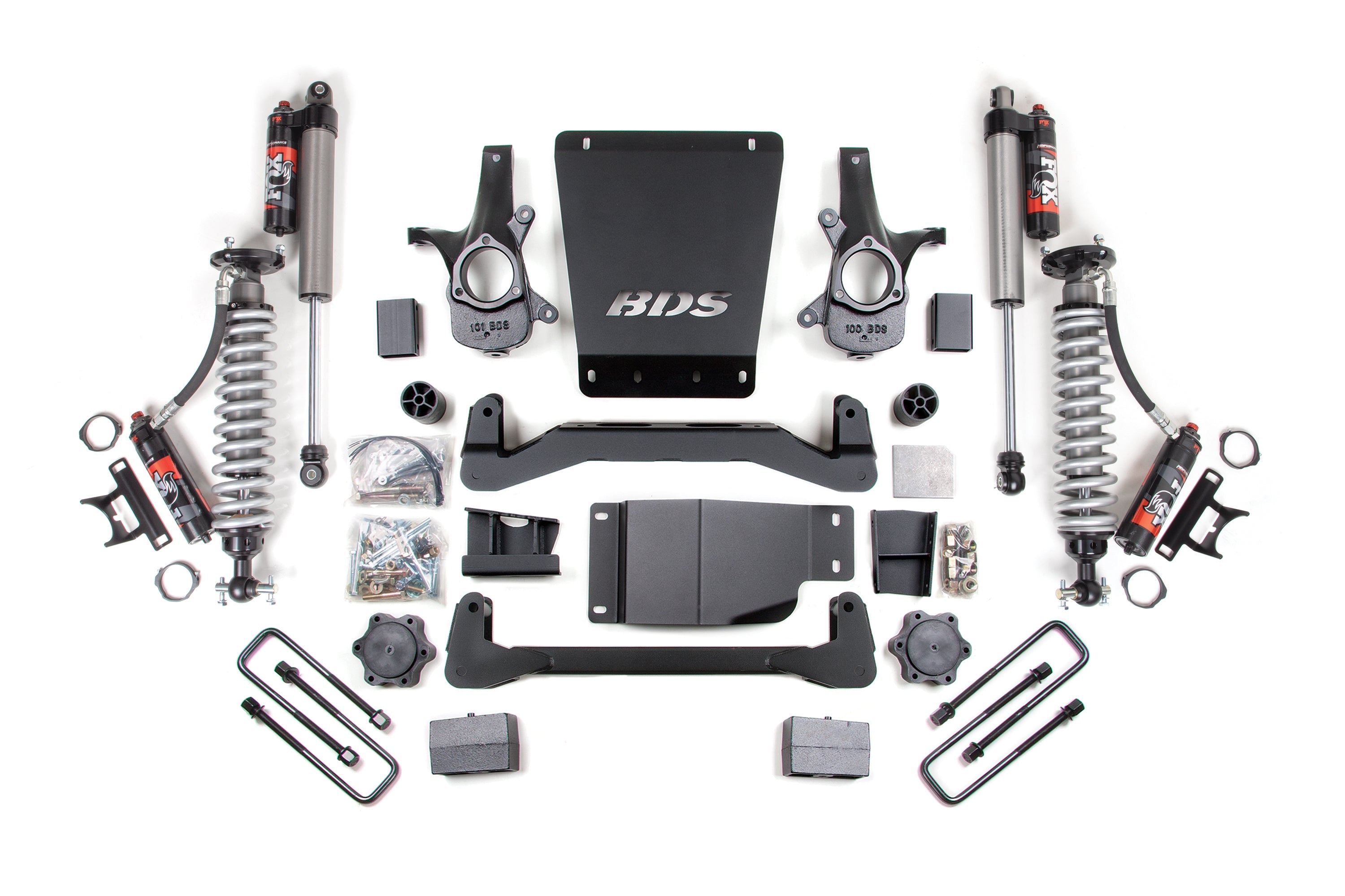 4 Inch Lift Kit FOX 2.5 Performance Elite 5 Inch Coil-Over 07-13 Silverado/Sierra 1500 BDS Suspension