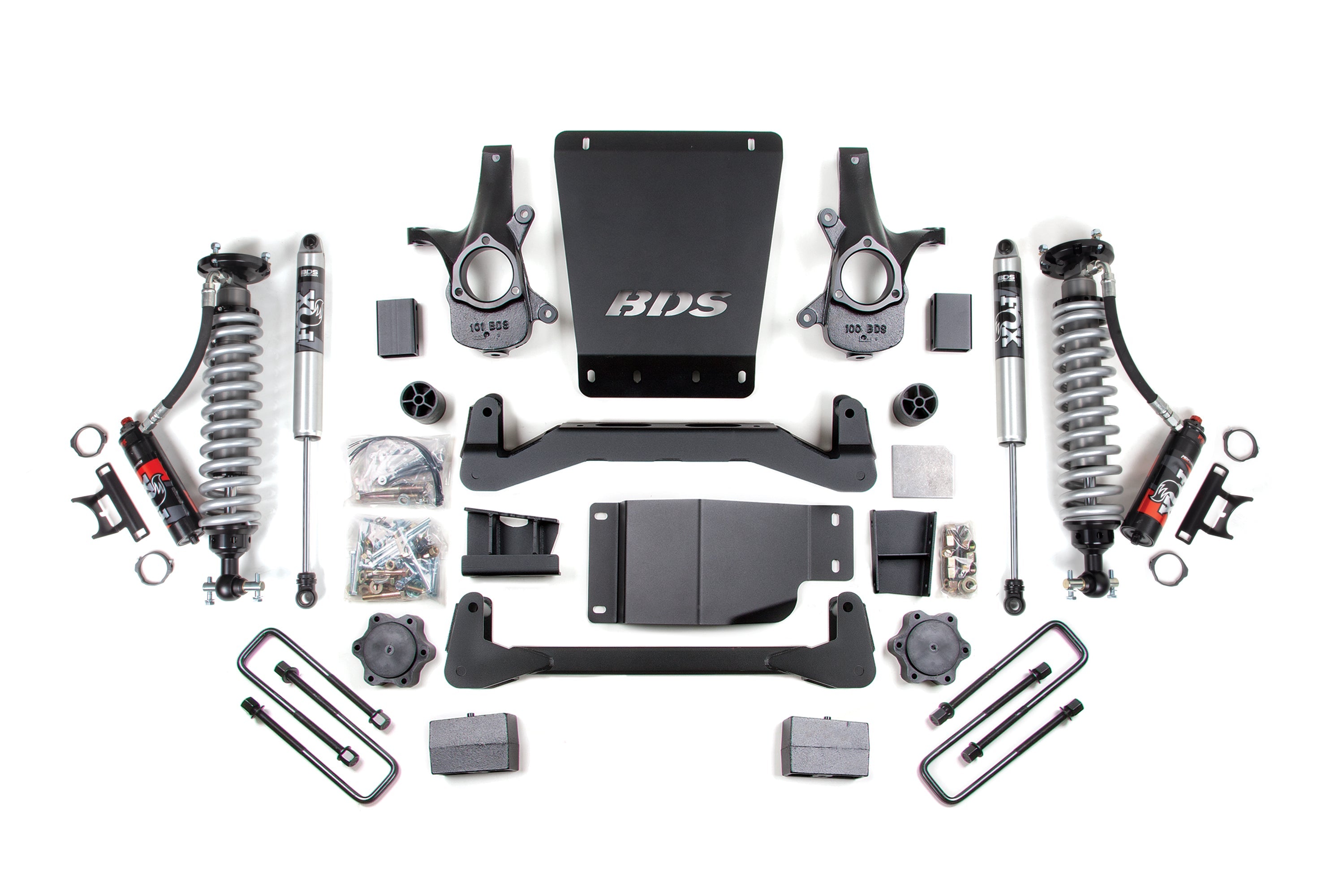 4 Inch Lift Kit FOX 2.5 Performance Elite 5 Inch Coil-Over 07-13 Silverado/Sierra 1500 BDS Suspension