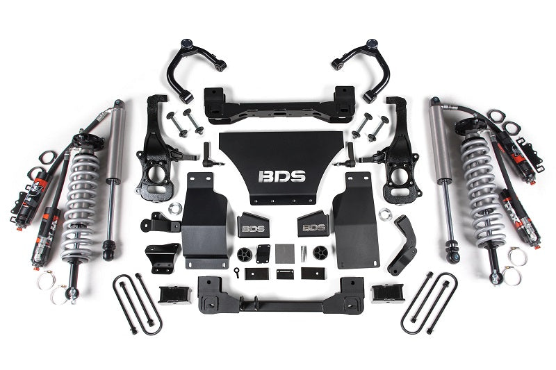 2025 Chevy TB/GMC AT4 1500 4WD 2.5 Inch Suspension Lift Kit V8 Gas 1 Inch Rear Block -Fox 2.5 PES C/O Front BDS Suspension
