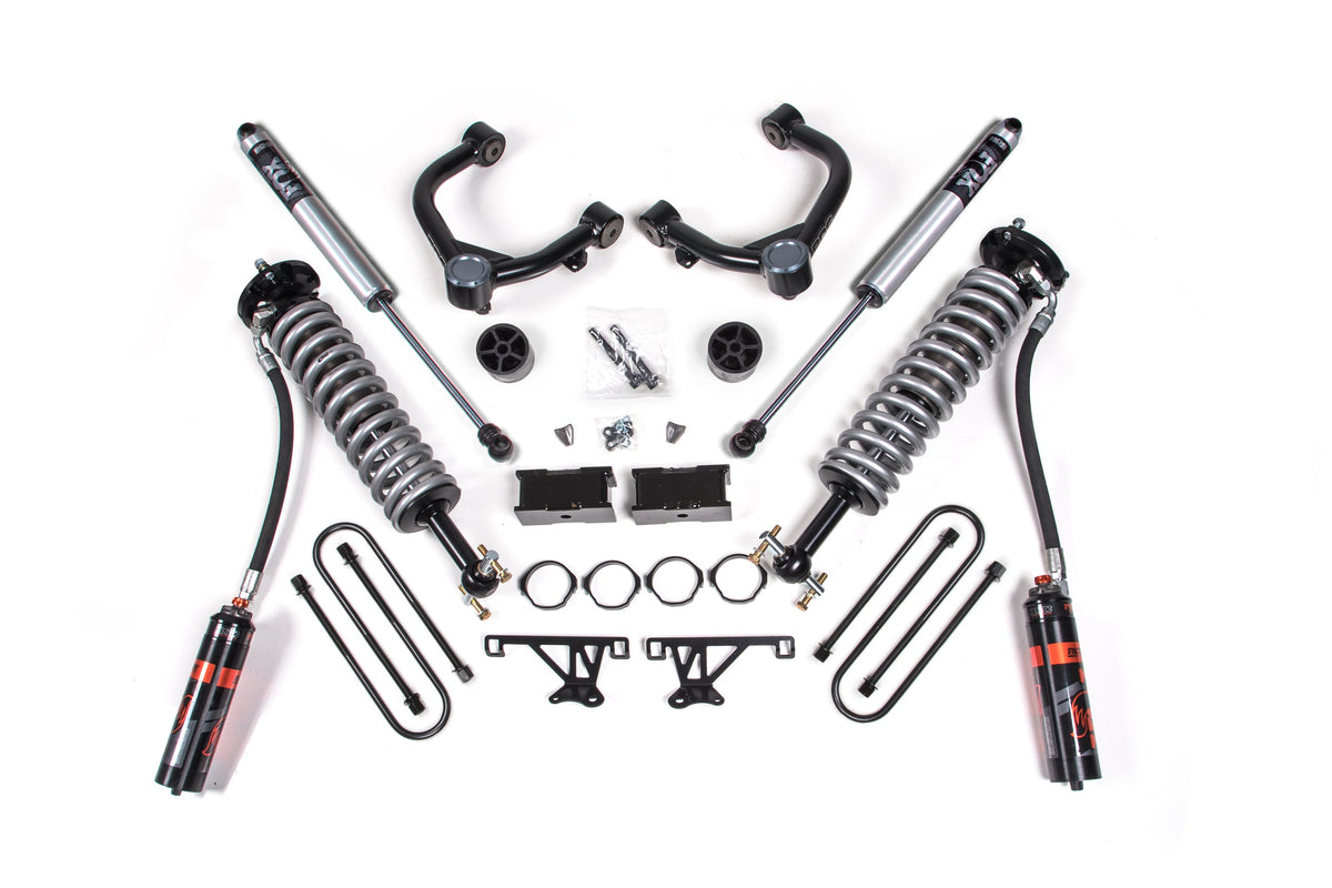 25-26 Chevy Tb/GMC AT4 1500 4WD 1.5 Inch Suspension Lift Kit, 0.5 Inch Rear, Block - Fox 2.5 Performance Elite Series C/O Front, Fox 2.5 Performance Elite Series Rear BDS Suspension