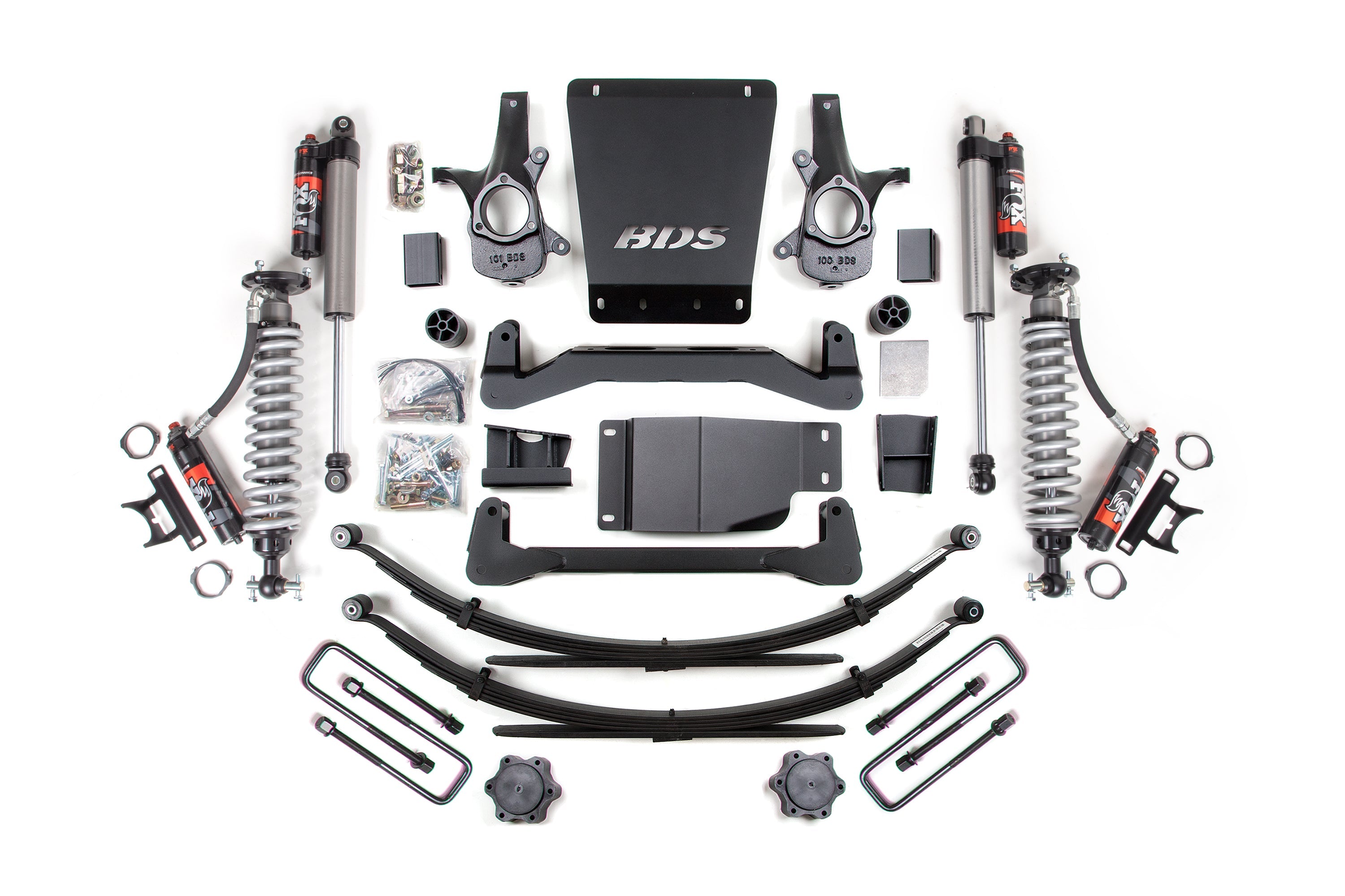 4 Inch Lift Kit FOX 2.5 Performance Elite Leaf Springs Coil-Over 07-13 Silverado/Sierra 1500 BDS Suspension