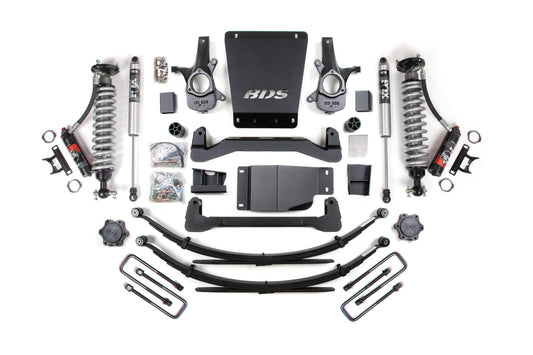 4 Inch Lift Kit FOX 2.0 Performance Elite Leaf Spings Coil-Over 07-13 Silverado/Sierra 1500 4WD BDS Suspension