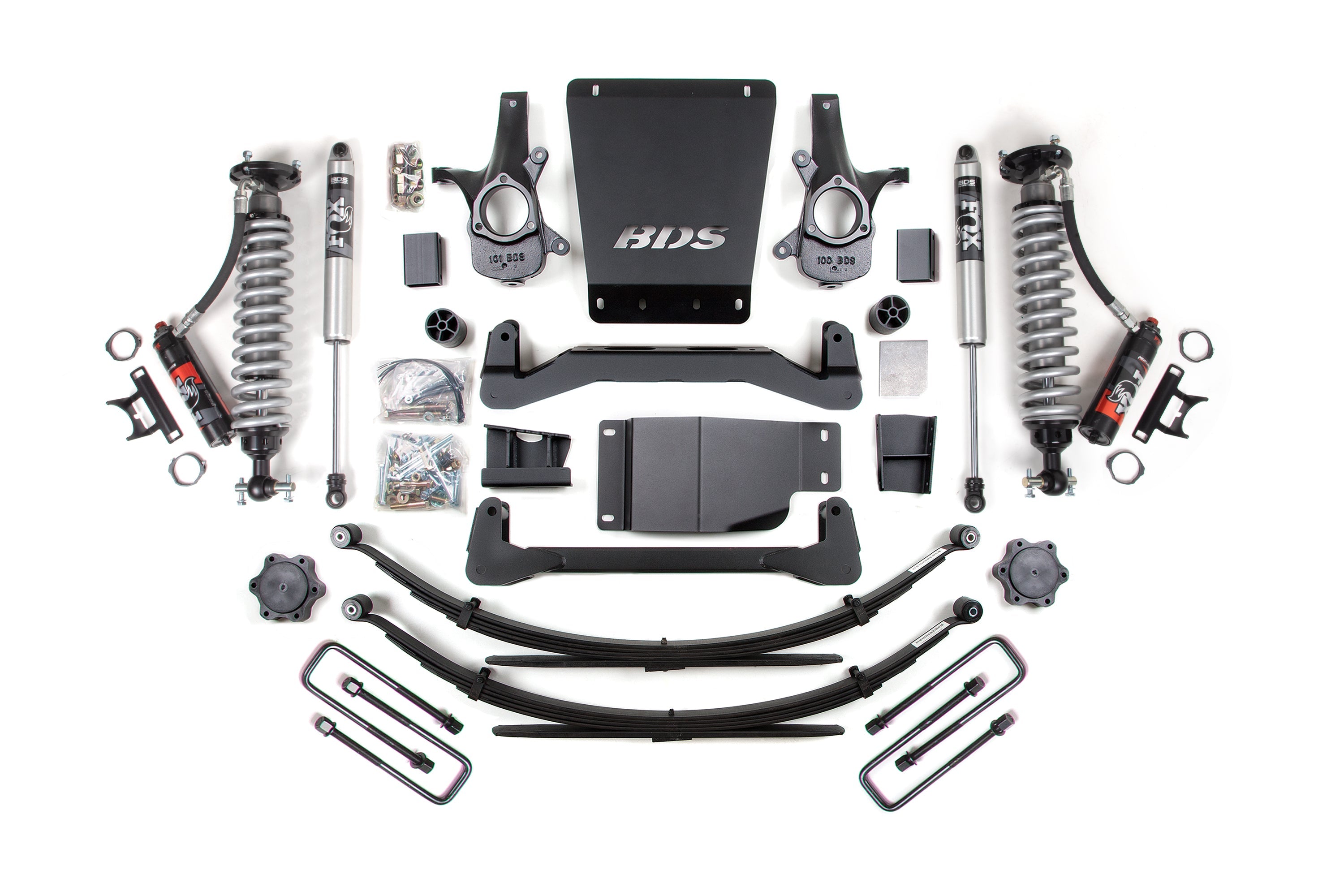 4 Inch Lift Kit FOX 2.5 Performance Elite Leaf Springs Coil-Over 07-13 Silverado/Sierra 1500 BDS Suspension