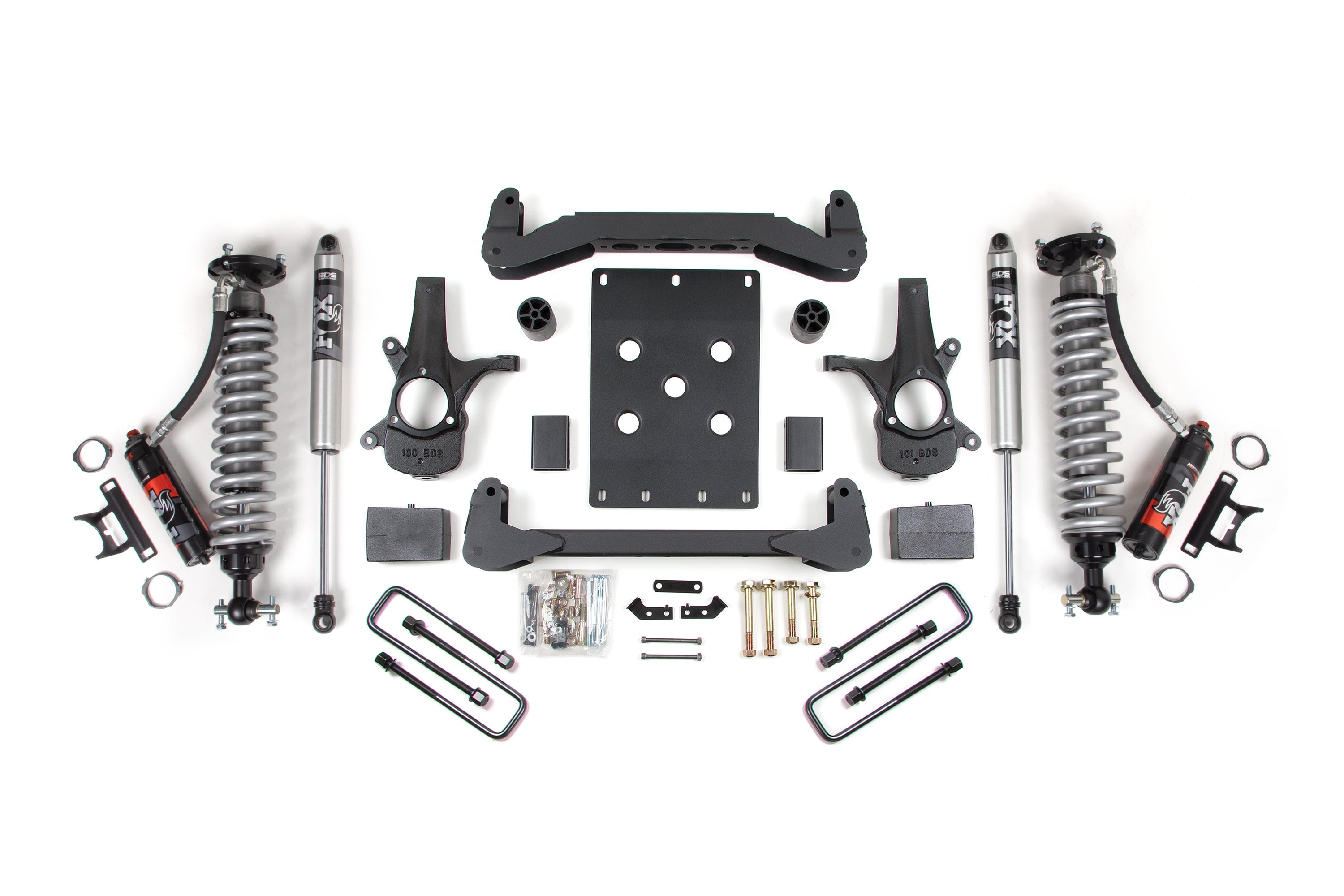 4 Inch Lift Kit FOX 2.5 Performance Elite 5 Inch Coil-Over 07-13 Silverado/Sierra 1500 BDS Suspension