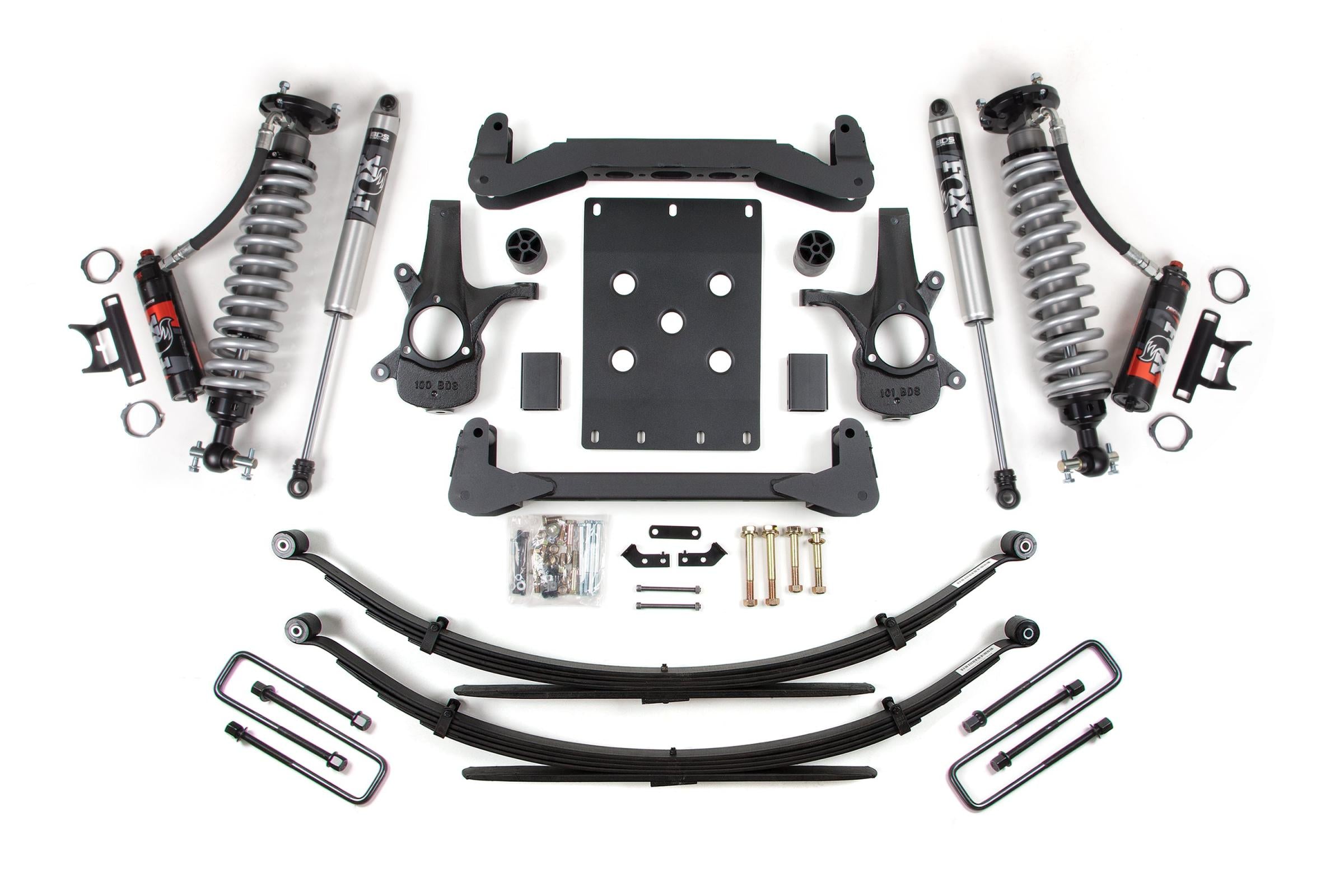 4 Inch Lift Kit FOX 2.0 Performance Elite 5 Inch Leaf Springs Coil-Over 07-13 Silverado/Sierra 1500 2WD BDS Suspension