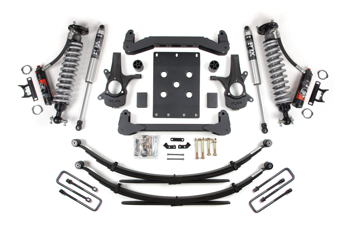 4 Inch Lift Kit FOX 2.5 Performance Elite Leaf Springs Coil-Over 07-13 Silverado/Sierra 1500 BDS Suspension