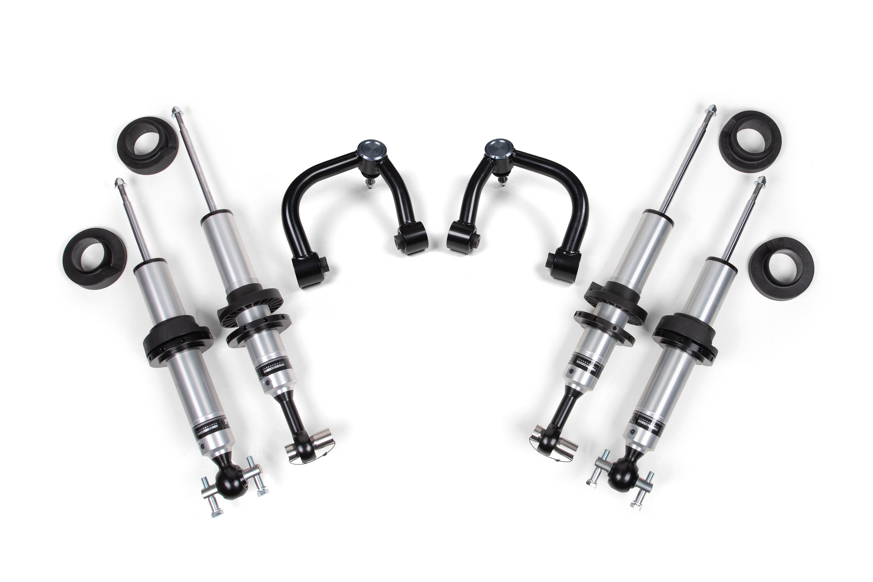 21-25 Ford Bronco Suspension Lift Kit, Uniball UCA, (Base 2DR/4DR, 0-3 Inch Front, 0-2 Inch Rear), (Sasquatch 2DR/4DR, 0-2 Inch Front, 0-1 Inch Rear), Fox 2.5 Performance Series HTO Shocks BDS Suspension