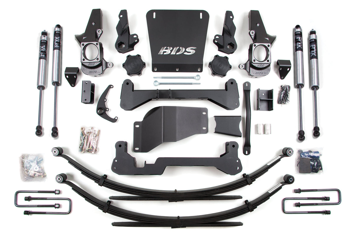 7 Inch Lift Kit Silverado/Sierra 2500HD/3500 01-10 4WD Standard Knuckle Leaf Springs BDS Suspension