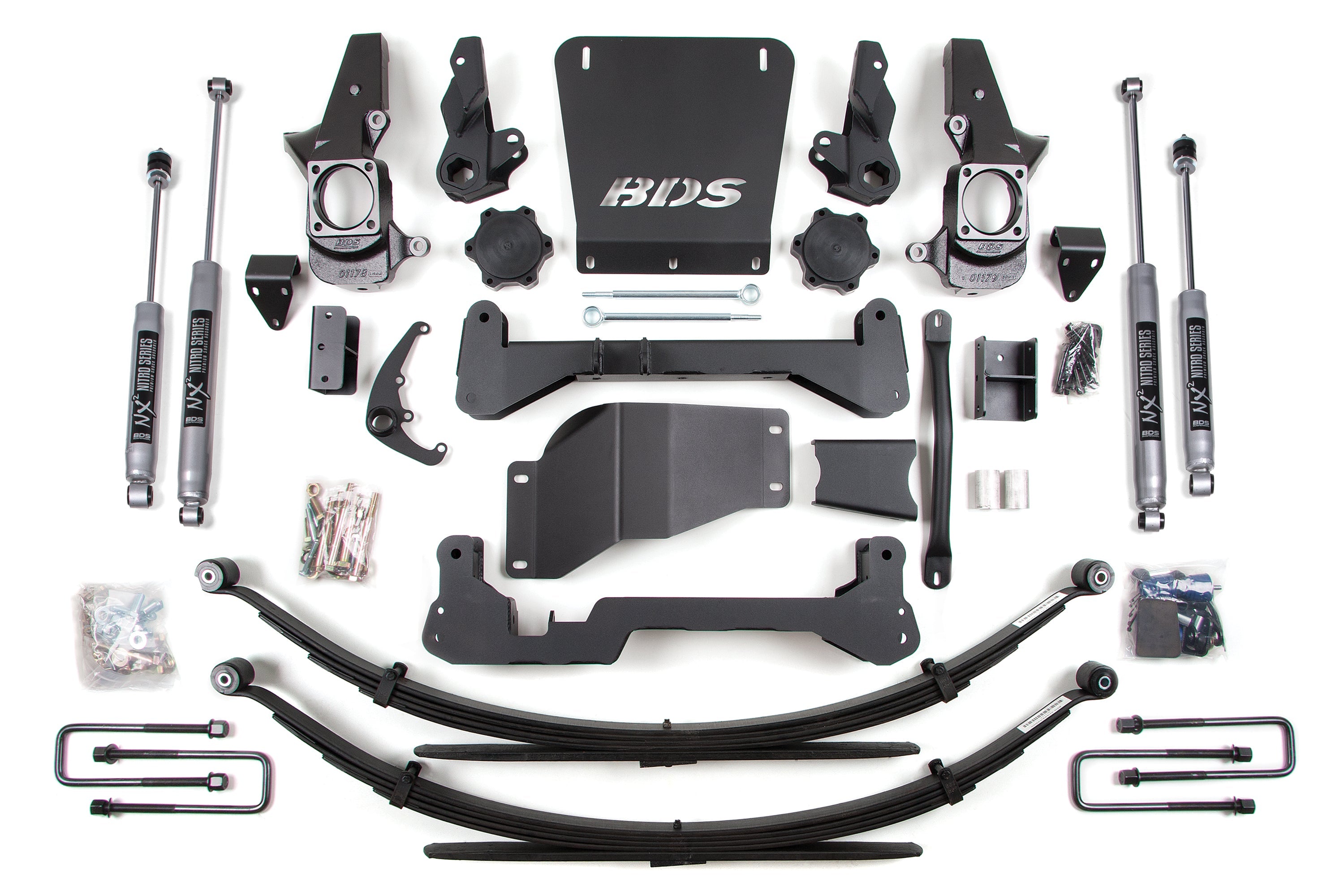 7 Inch Lift Kit Silverado/Sierra 2500HD/3500 01-10 4WD Standard Knuckle Leaf Springs BDS Suspension